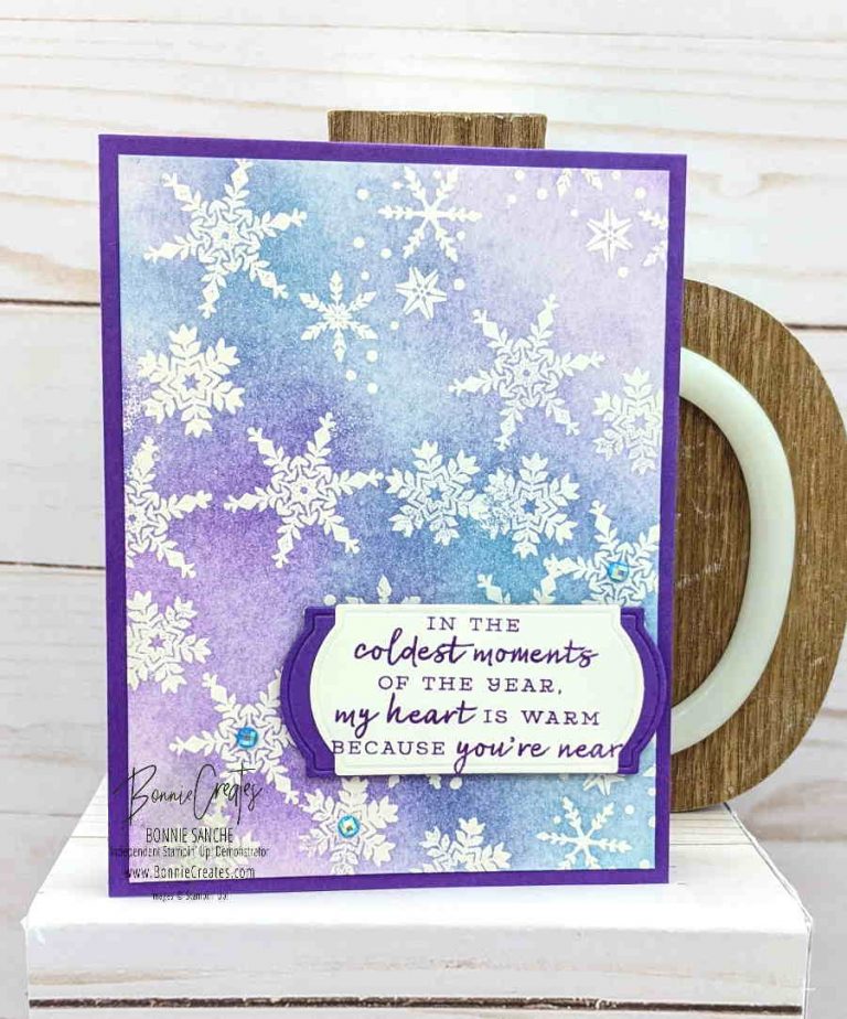 Snowflake Wishes emboss resist technique - Bonnie Sanche - Stampin' Up ...